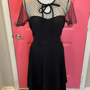 Black Sheer Top Cocktail Dress